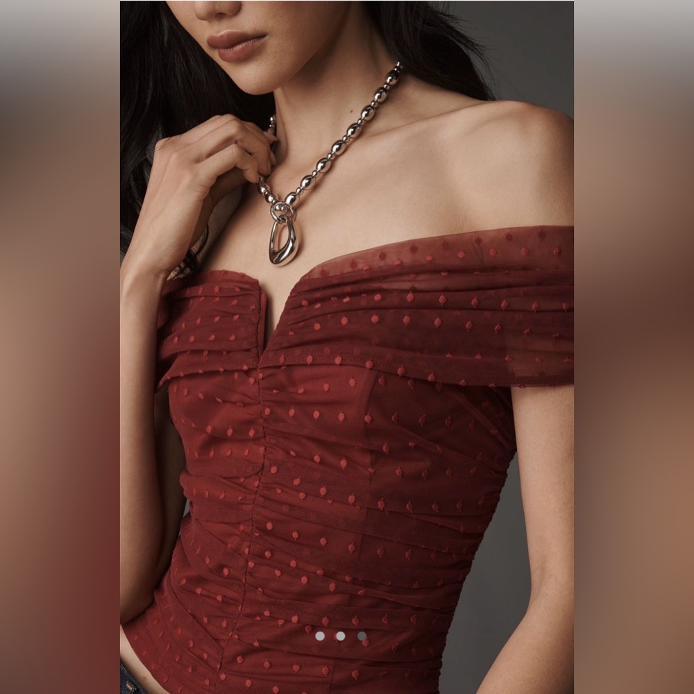 Anthropologie burgundy Textured top